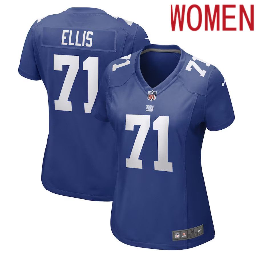 Women New York Giants #71 Justin Ellis Nike Royal Game Player NFL Jersey->women nfl jersey->Women Jersey